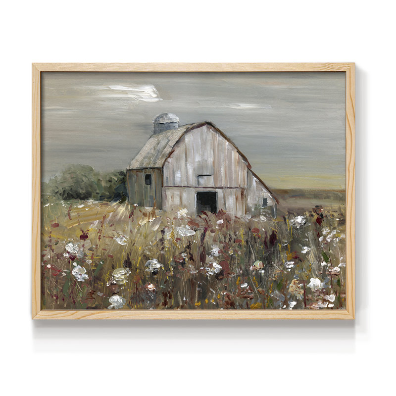 Wildflower Barn -Framed Print - Restickable, Natural, 11" H x 14" W