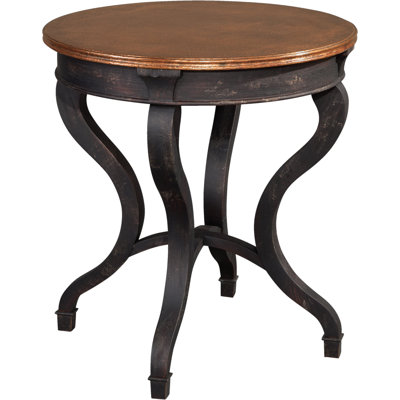 Sawbridgeworth Metro 26" Wide Round Hammered Copper Lamp Table, Special Reserve Finish