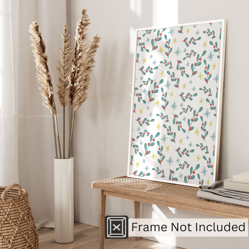 «Holiday Christmas Botanical Plants», reproduction d'art moderne sans cadre, H 7 po x l 5 po