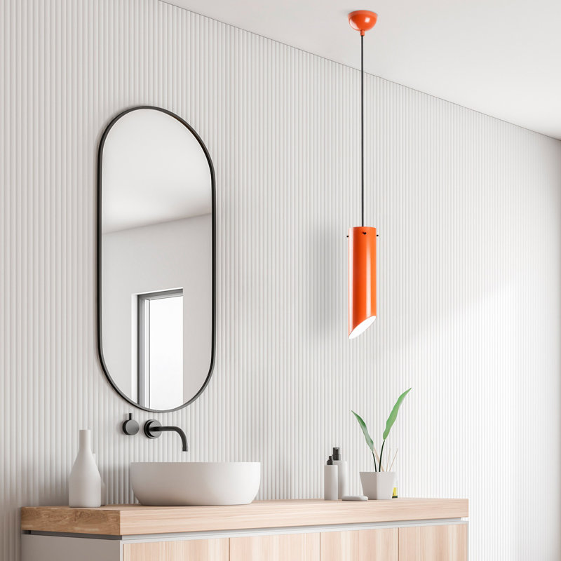 Lustre réglable élégant, structure en métal, 11,8 x 10,0 pouces (plaque de base) | Hauteur: 14,6 - 44,9 pouces | Douille de 0,3 po de diamètre pour ampoule E27 (40 W maximum) | Finition orange élégante, parfaite pour les salles à manger et les espaces de vie