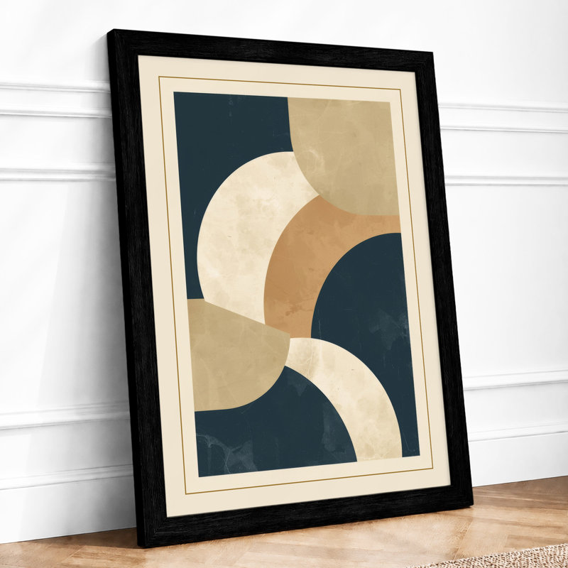 Curved Forms In Motion Minimalist - Print, Black, A4 - 29.7 x 21.0 cm