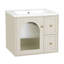 Ensemble de meuble-lavabo mural 24 po avec lavabo en céramique, 2 tiroirs et 1 porte à fermeture en douceur pour petits espaces