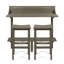 Ensemble de bar 3 pièces avec 2 tabourets et tablette de rangement, gris | Idée de cadeau
