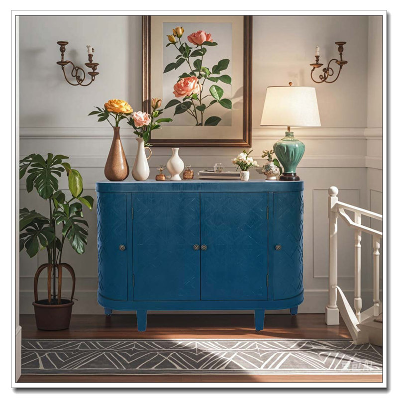 47''Oval Storage Cabinet with 4 Doors