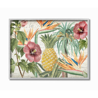 « tropical fleur », reproduction de texture de bois "par kim allen-impression sur toile sans cadre