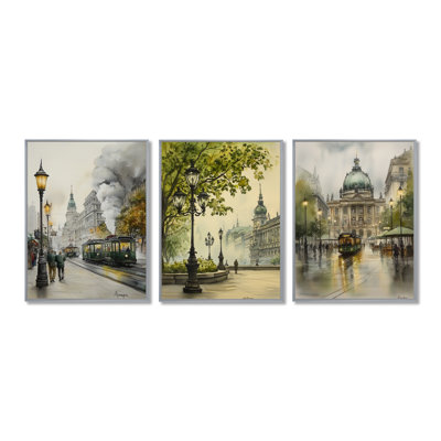 Vienna's Grand Imperial Architecture – Vienna Framed 3 Panel Wall Art