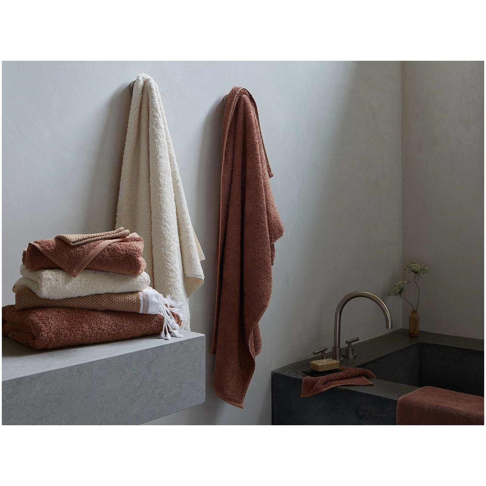 Cloud Loom Organic Bath Towel, Fog, 6 Piece Towel Set