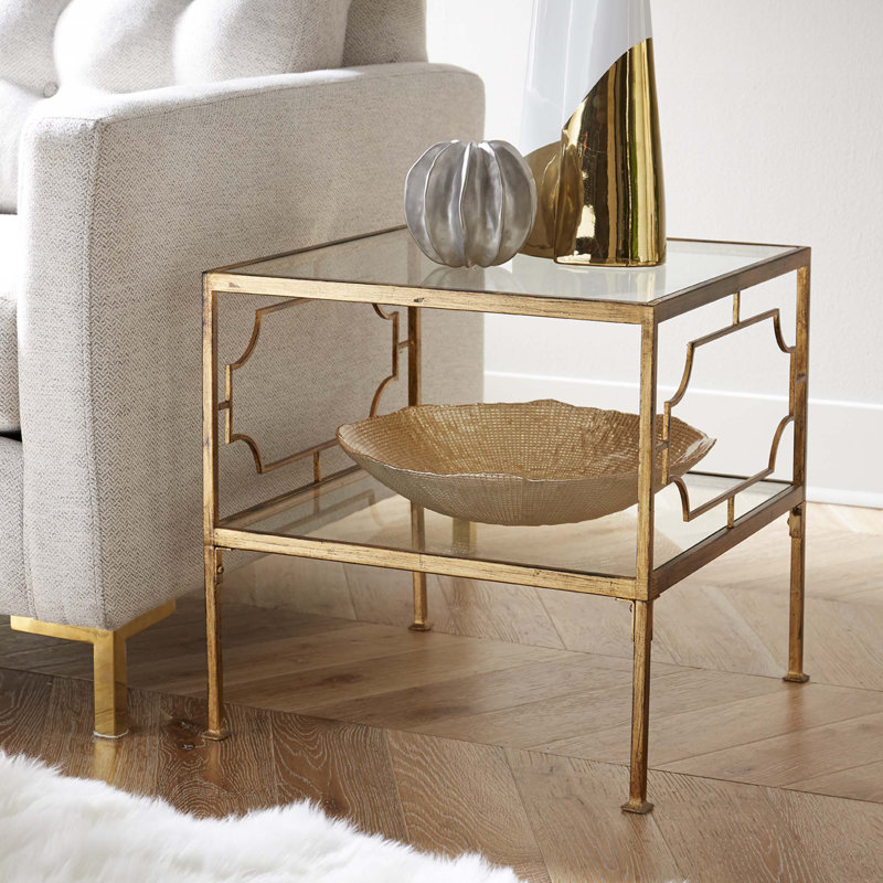Oryana Glass Top End Table