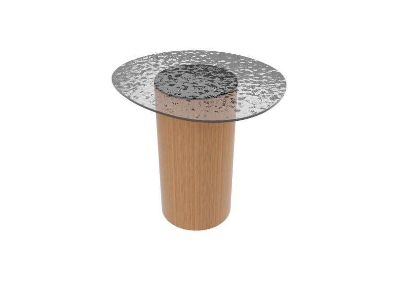 Mushroom Coffee Tables, Annealed Bronze, Canaletto Walnut