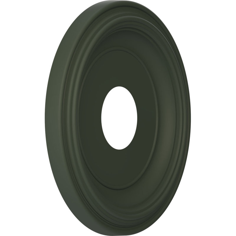 Traditional Traditional Thermoformed PVC Ceiling Medallion, UltraCover Satin Hunt Club Green, 13" H x 13" W x 1.25" D