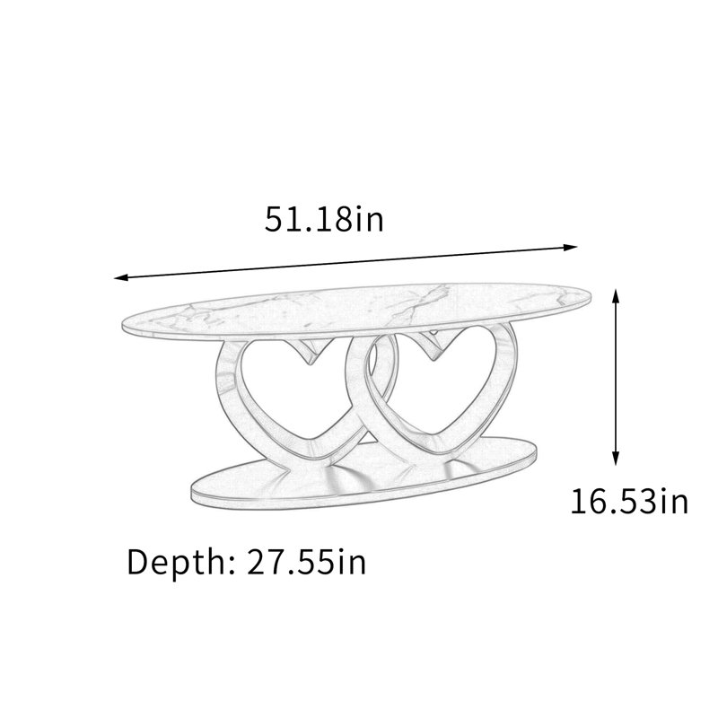 Table basse de salon Modern, 16.53" H x 51.18" W x 27.55" D