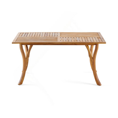 Outdoor 59 Inch Rectangular Solid Wood Table Dining Table