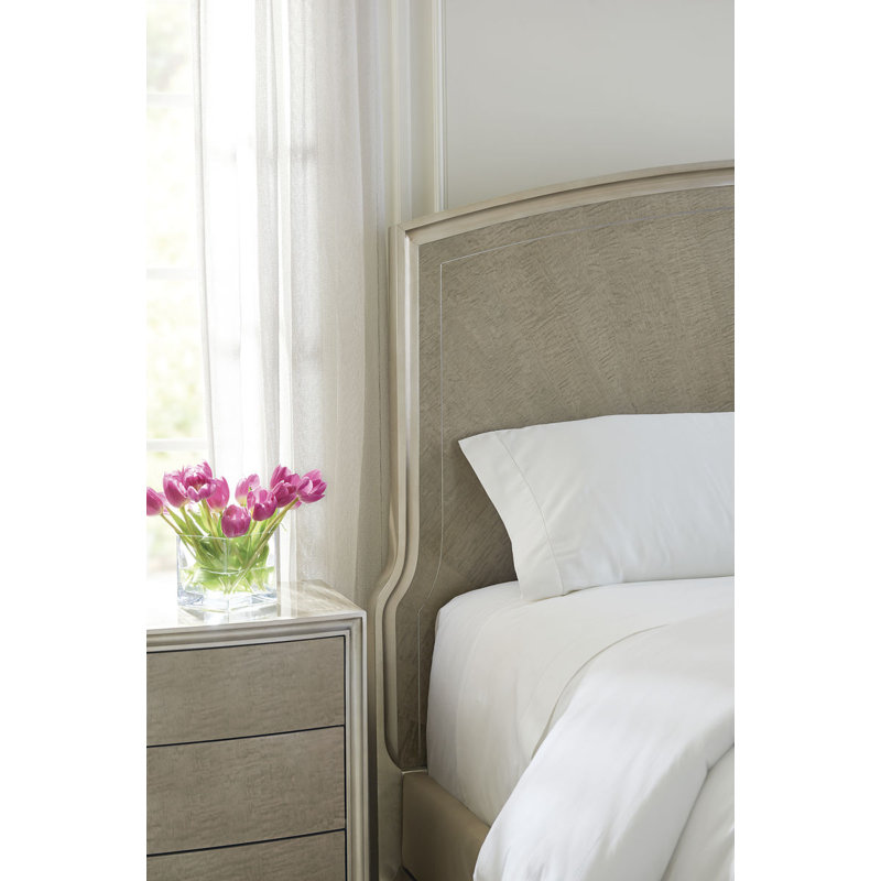 Upholstered Bed, Queen, Silver