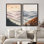 Art mural encadré sur toile, rétro muraux abstraits pour chambre à coucher