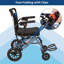 Fauteuil roulant pliant et mobile - Conception légère qui absorbe les chocs avec siège ergonomique