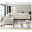 Siège de coin beige avec rangement en velours côtelé Modern Living Furniture