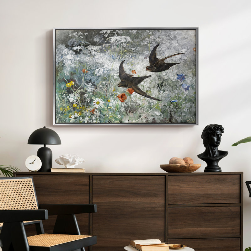 Commune commune, 1886 - Bruno Liljefors, toile tendue avec châssis, 24 po x 36 po, Argent