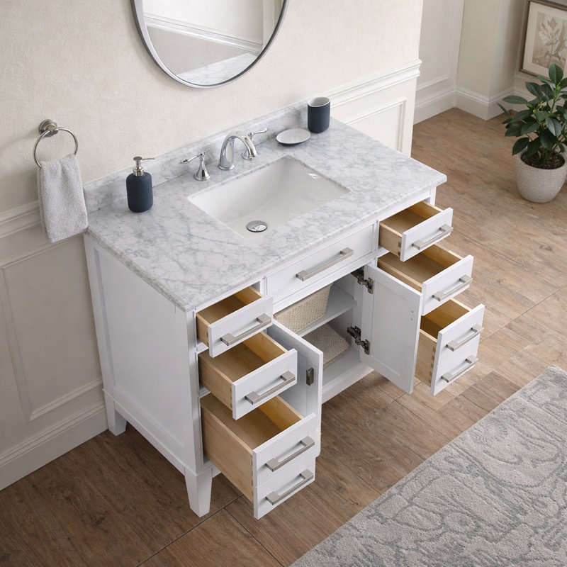 Ensemble de meuble-lavabo simple 42 po Herrell, Blanc