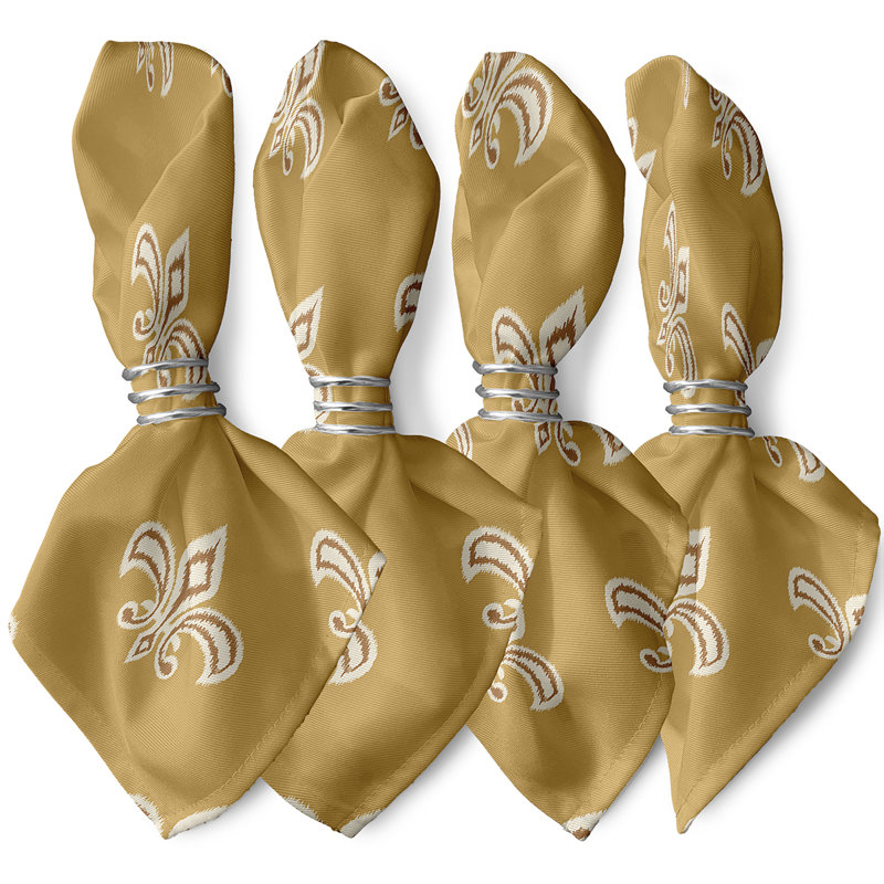 Ensemble de serviettes 4 pièces Bethany, L 18 po x L 18 po, Or