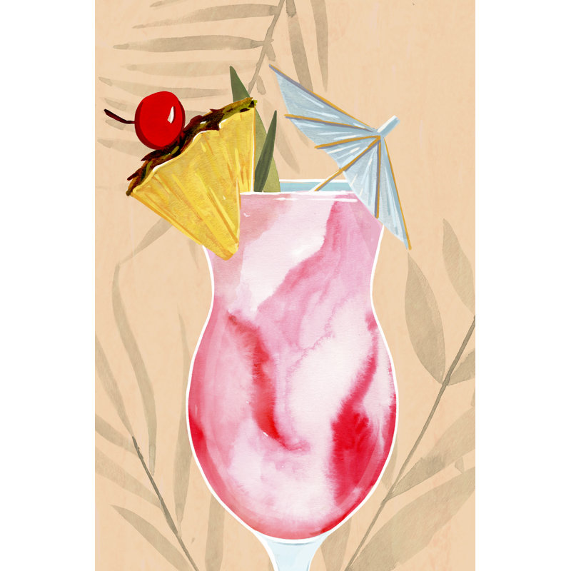 Tropical Cocktail II by Annie Warren - Painting, 122 cm H x 81 cm W, Black Floater Framed