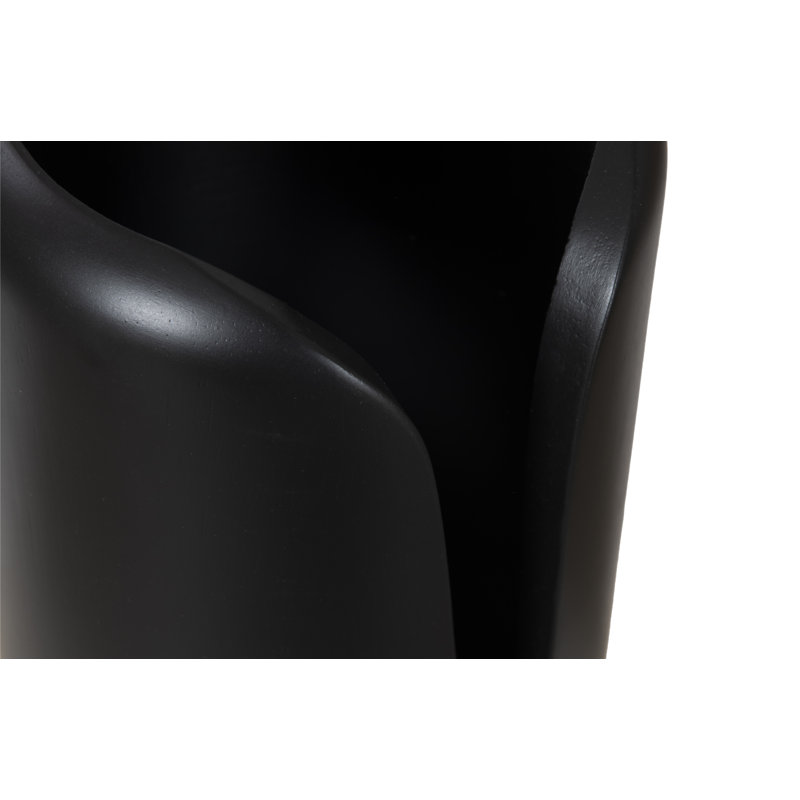 Vase en bois Interval, H 17 po x l 6 po x P 6 po, Noir