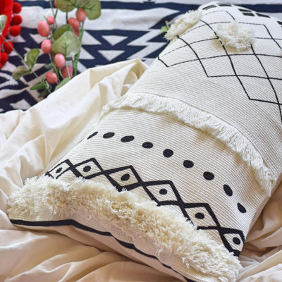 Housse de coussin lombaire tissé poils Turcios