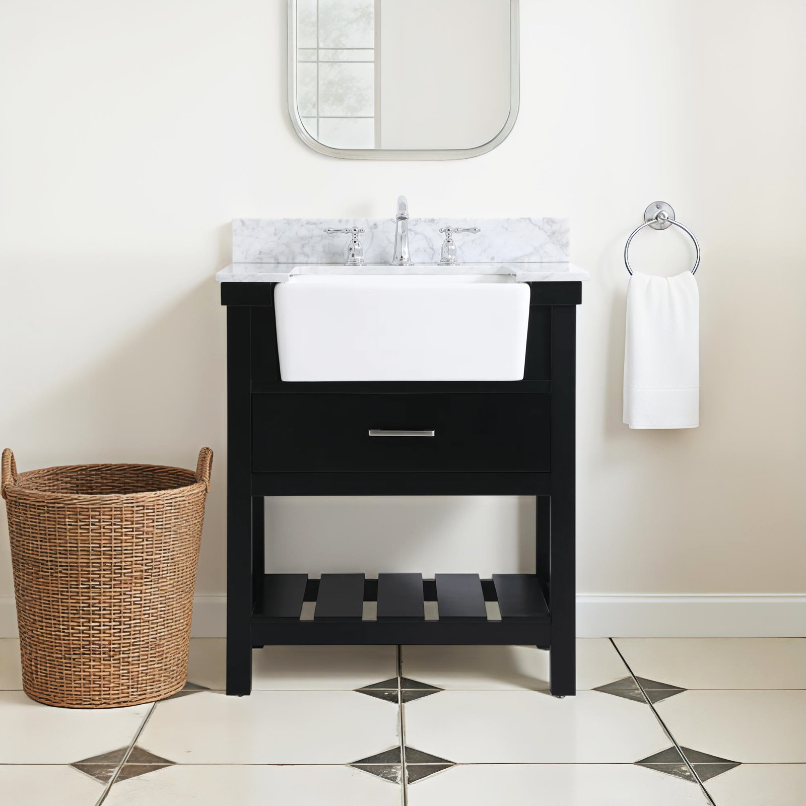 Pelaghia 30'' Single Bathroom Vanity, Black