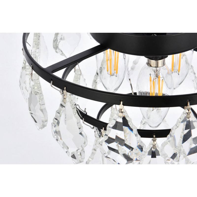 Plafonnier encastré 3 lumières Bryd, Noir, H 9 po x l 10 po x P 10 po