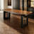 Walnut solid wood rectangular dining table-958070593