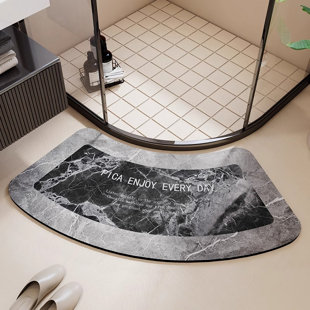 Fan-Shaped Diatomite Non-Slip Absorbent Bath Mat
