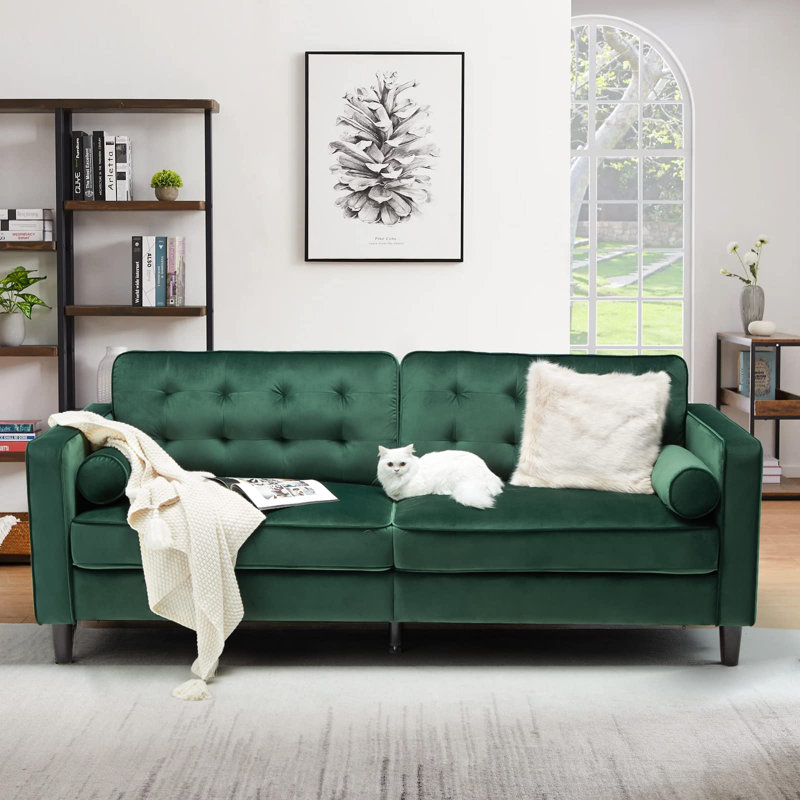 Karnak 4 Seater Velvet Sofa, Green