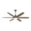 Ventilateur de plafond en bois massif 60 po à DEL à intensité variable avec télécommande, moteur CC réversible silencieux à 6 vitesses, gris anthracite / bois-515908385-515908384