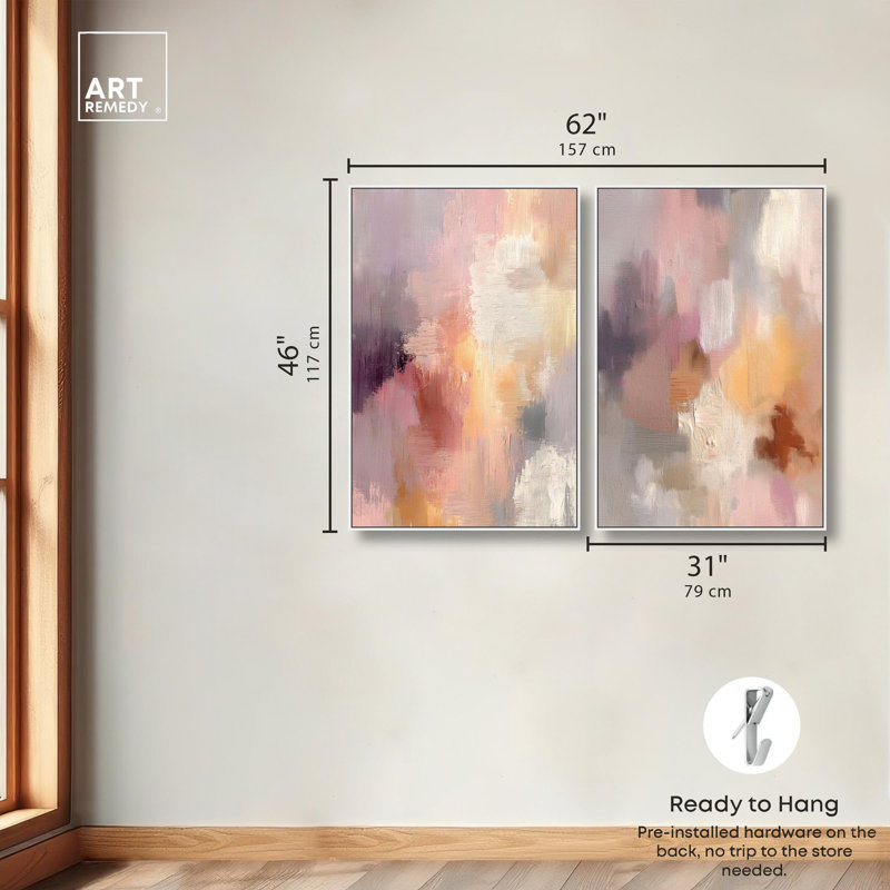"Hazy Sunset", impression sur toile par Art Remedy, cadre blanc, 30 x 45, H 46 po x l 31 po, Cadre blanc
