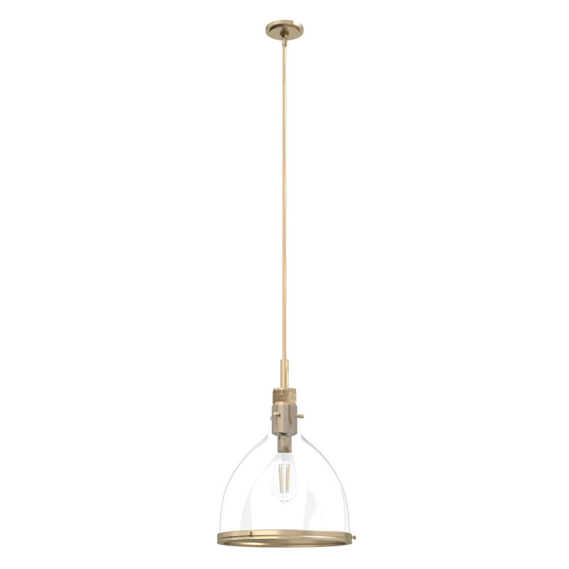 Van Nuys 1 Light Bell Pendant, Alturas Gold, 22.25" H x 16" W x 16" D