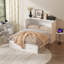 Armoire-lit, armoire-lit cubique multifonctionnel avec station de charge USB, commode murale mobile en bois massif avec tiroirs de rangement pour chambre à coucher, bureau