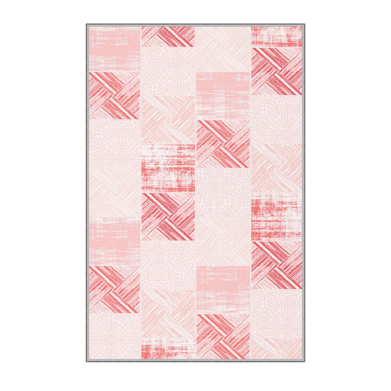 Stylish Hall Carpet, 2.6 x 6.6 Feet, 100% Polyester, 0.3 in Pile Height | Antibacterial, Non-Slip PVC Felt Dot Underside | 3D Digital Print, Machine Washable, Ideal for Entryway & Living Spaces