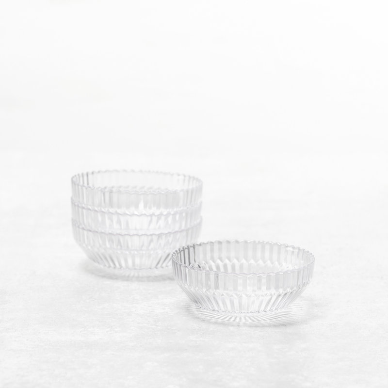 Fortessa Archie Glass, 23 Ounce/ 6 inch Cereal Bowl (Set of 4), Ginger Gold, Clear