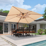 Epling 156'' x 120'' Rectangular Cantilever Umbrella with Crank Lift , Counter Weights Included