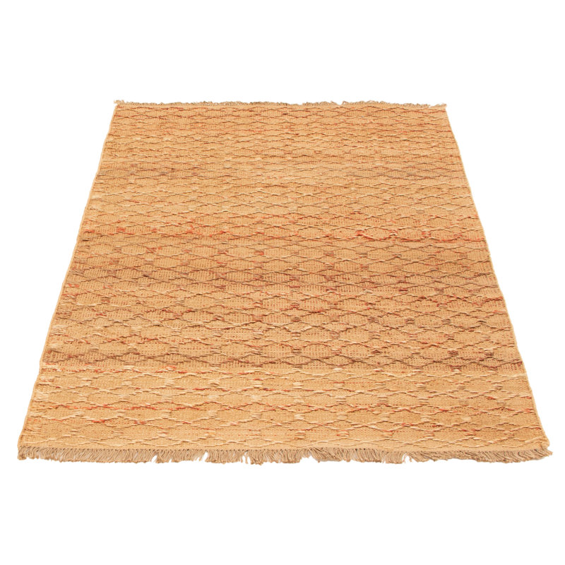 Tapis brun clair tissé à la main à motif géométrique Burson