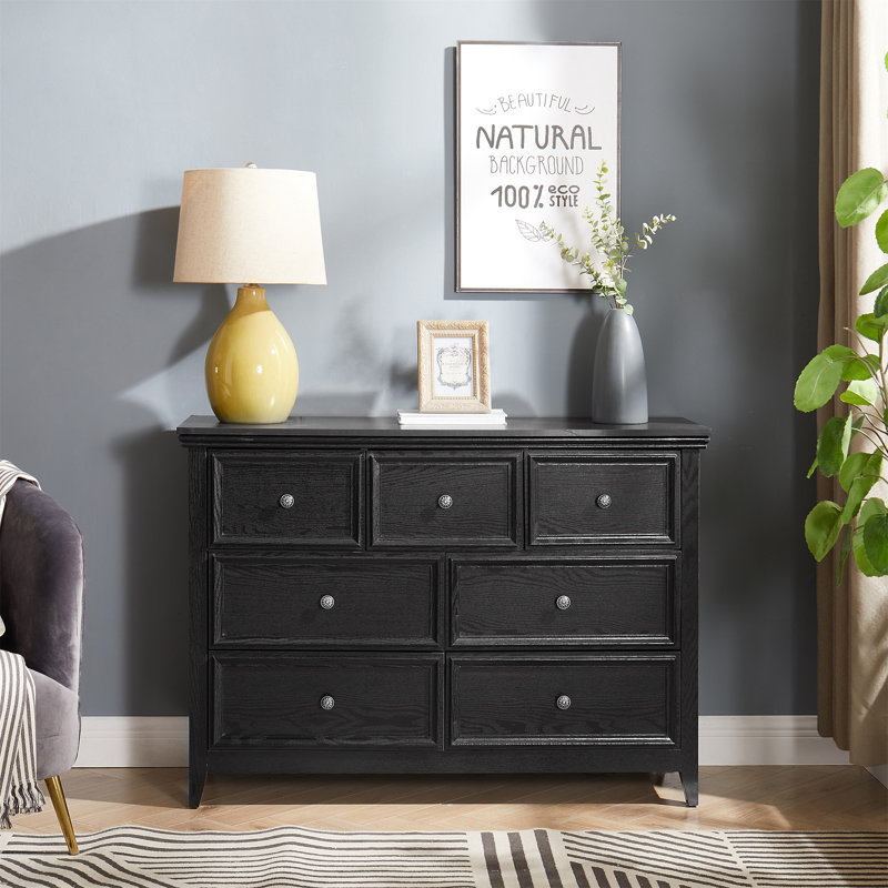 Commode 7 tiroirs Modern, Noir