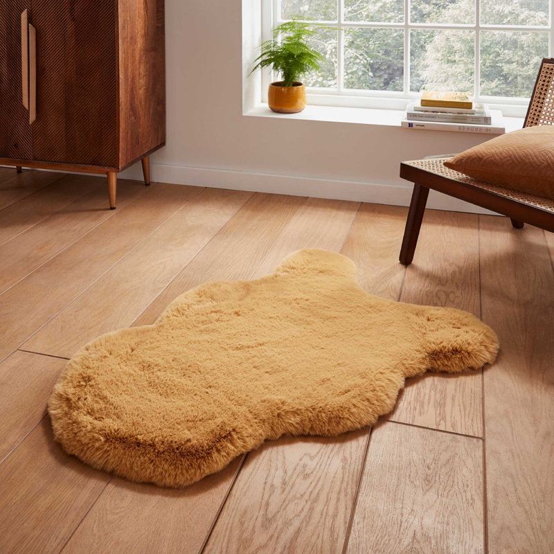 Lehi area rug Table Tufted Sheepskin Mustard, Novelty 60 x 90cm