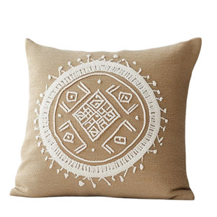 Ethnic Geometric Embroidered Pillow