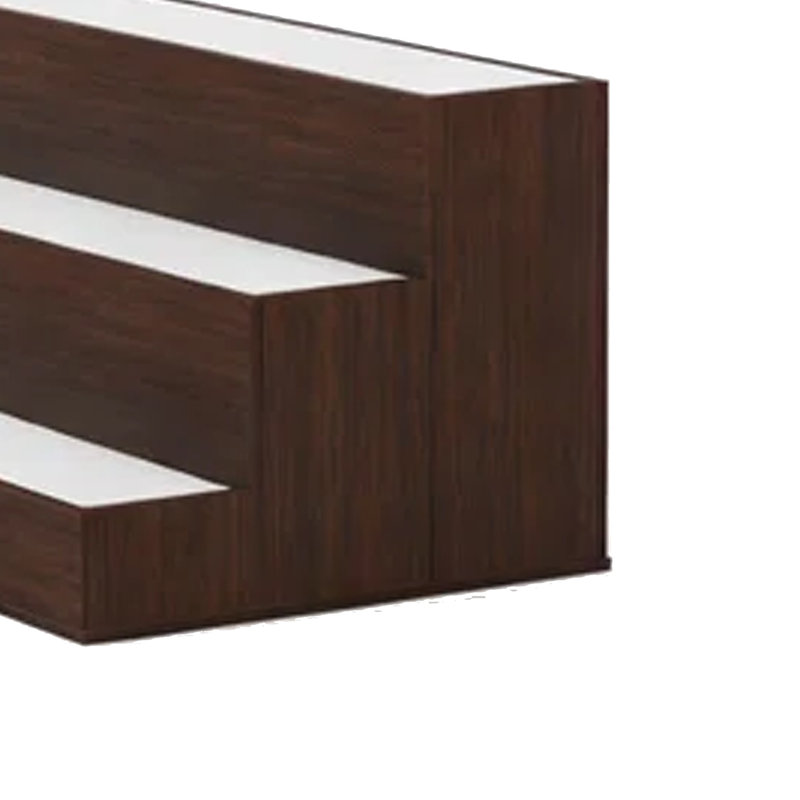 Étagère Rahy Bartop avec DEL et musique, 3 niveaux, 37 po brun noyer, Noyer brun, 11 po H x 37,4 po L x 12,2 po P