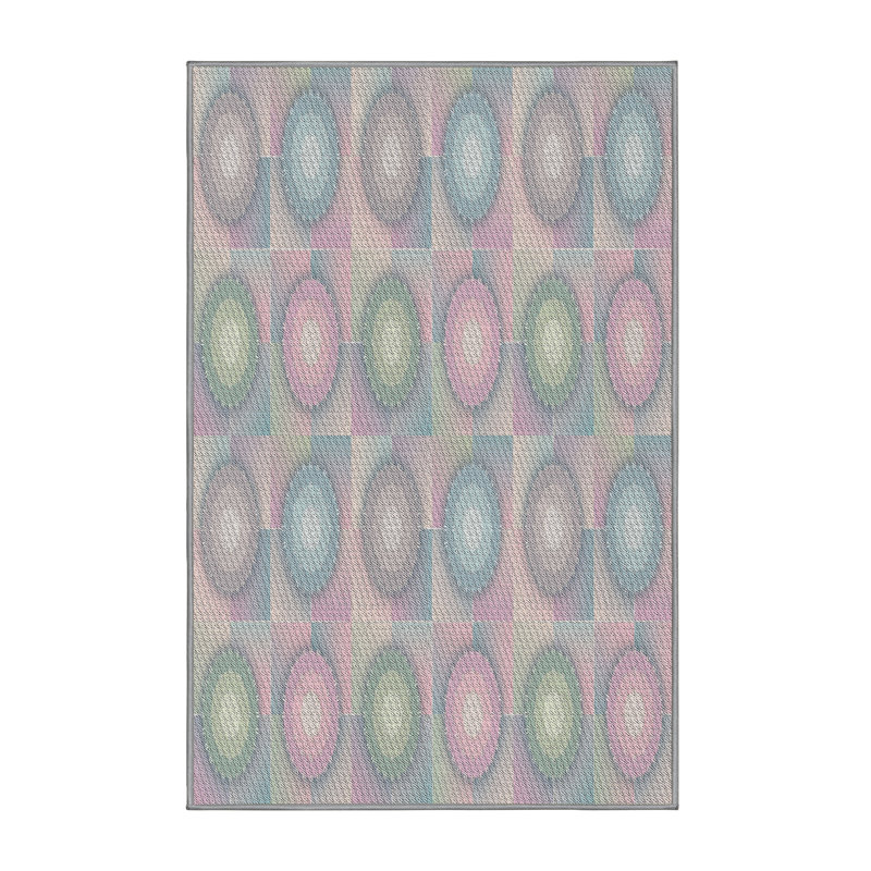Rose à pois Tapis décoratif, Rectangle 3 pi x 5 pi