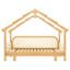 Lit simple en bois dans une cabane dans un arbre avec rails à coussin souple, pour enfants, adolescents, filles, garçons, blanc