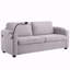 Canapé-lit 72 po en velours côtelé avec matelas pleine grandeur 72,8 po, deux ports USB, deux porte-gobelets, deux poches latérales et un porte-téléphone pour le salon, gris