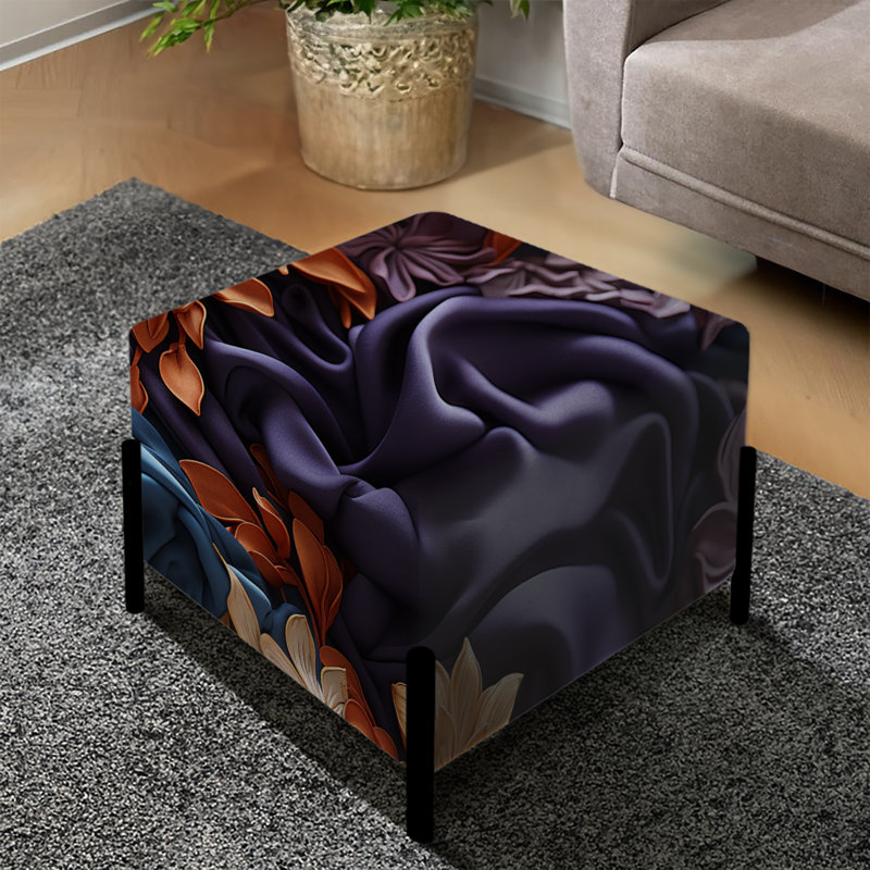 Road Elegance - Repose-pieds carré floral chinois
