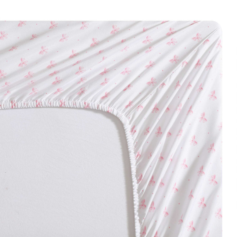Laura Ashley Kids Cozy Printed Sheet Sets, Lovely Bows Pink, Twin Sheet Set with 1 Pillowcase