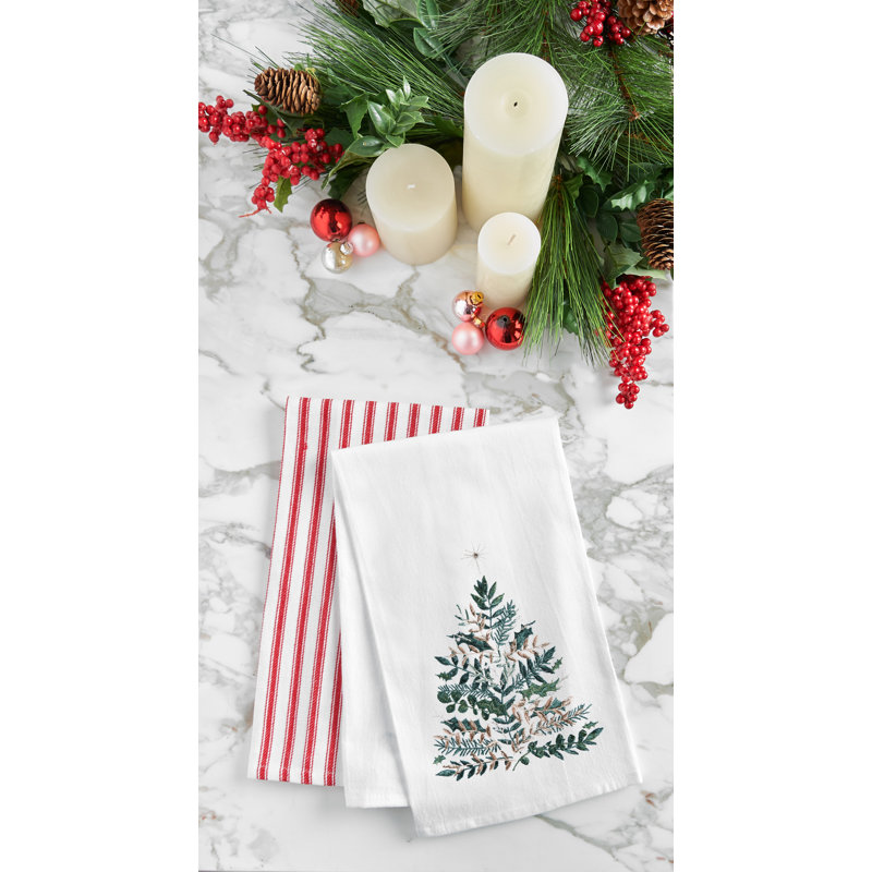 Torchon 100% coton Christmas Tree