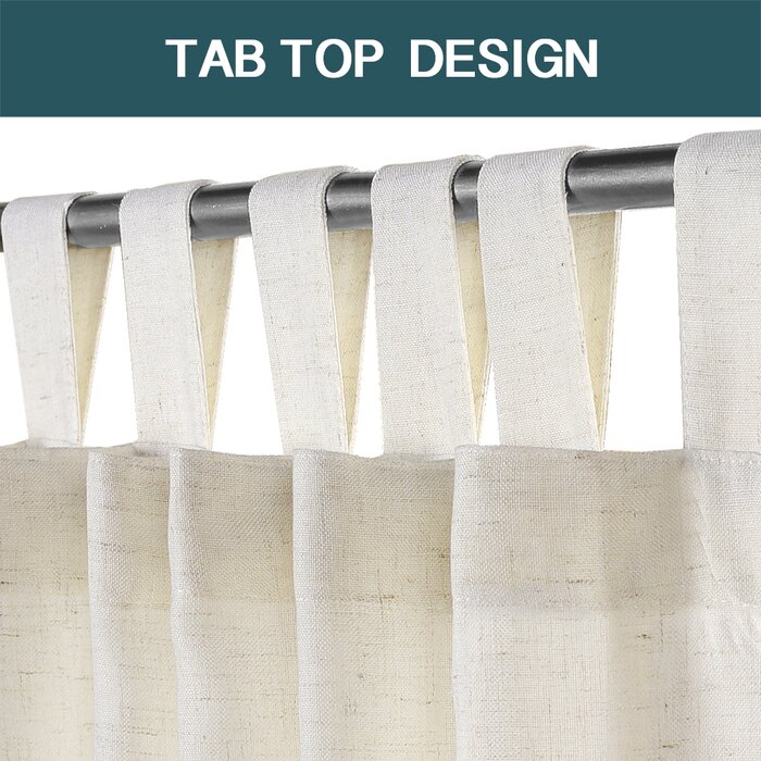 Latitude Run® Kindy Solid Semi-Sheer Tab Top Curtain Panels & Reviews ...